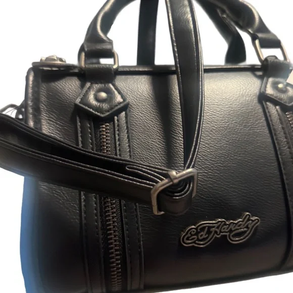 Ed Hardy NWT Black Edgy Handbag Y2K Inspired! - Picture 6 of 9